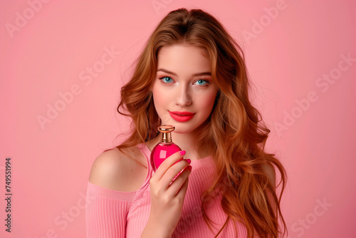 woman holding a perfume bottle
