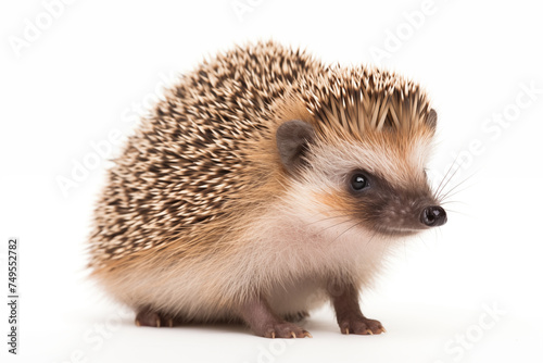 Hedgehog over isolated white background. Animal