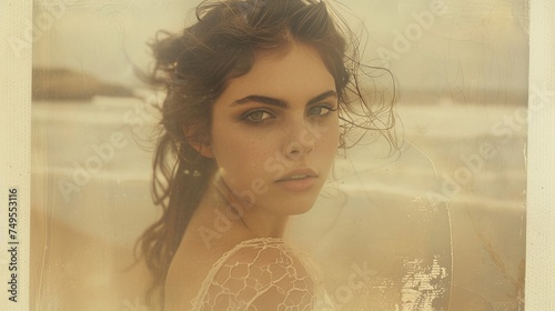 Cinematic Beach Portrait: Anthropomorphic Beautiful Woman
