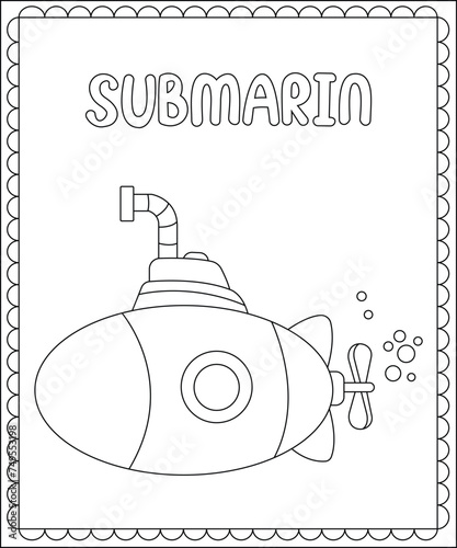 Big and simple coloring page for kids photo