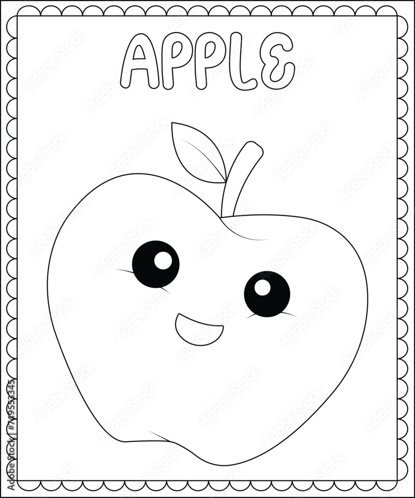Big and simple coloring page for kids Stock Vector | Adobe Stock