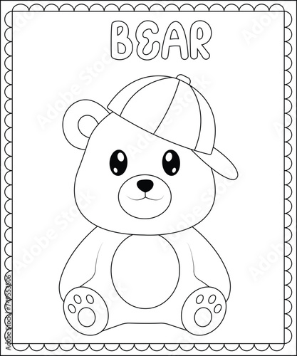 Big and simple coloring page for kids photo