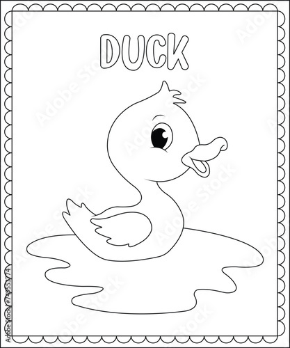 Big and simple coloring page for kids photo