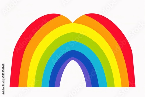 Rainbow isolated on white background. 2d illustration. LGBT Concept with Copy Space. Pride Month Concept.