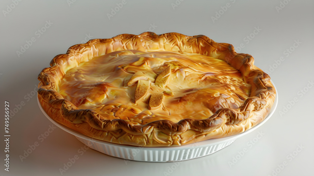 Southern Chicken Pot Pie with Flaky Crust on White Table