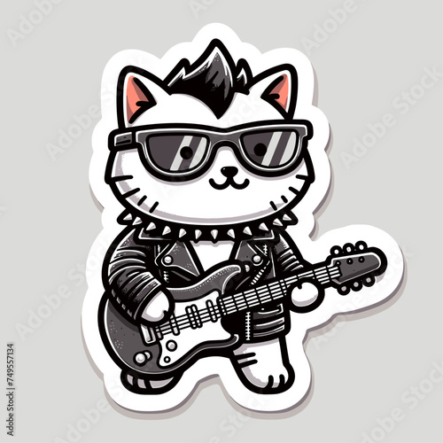 cat rock star cartoon