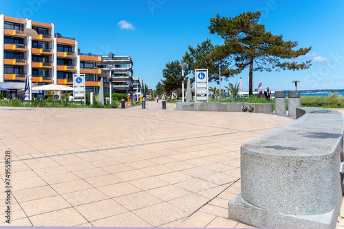 Fototapeta Naklejka Na Ścianę i Meble -  Promenade of Scharbeutz on a sunny day in summer , baltic sea, Germany