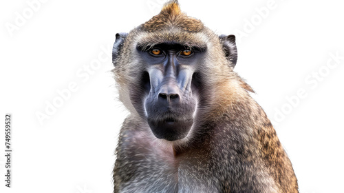 Portrait of an olive baboon.illustration on the transparent background.png photo