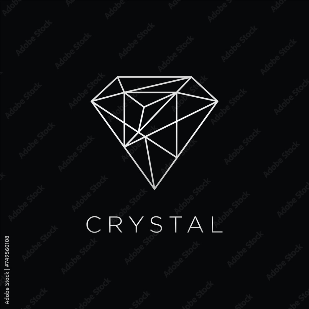 Diamond Crystal Gem Stone Framework Glass Constellation Precious Jewelry Luxury logo design Diamond Crystal Gem Stone Framework Glass Constellation Precious Jewelry Luxury logo design