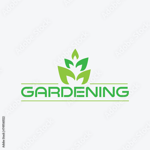 garden lawn logo design vector