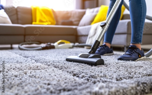 Home Cleaning Routine: Vacuuming the Carpet
