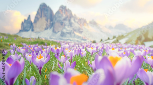 Crocus Blossoming in the Dolomites.....