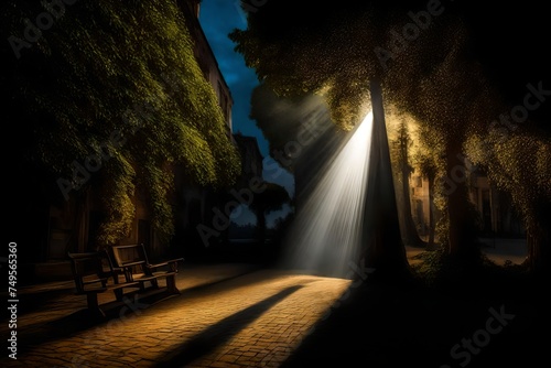 light in the park generated by AI technology