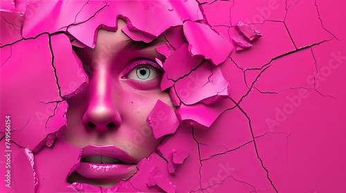 Bionic Woman: Ceramic Pink Sculpture
