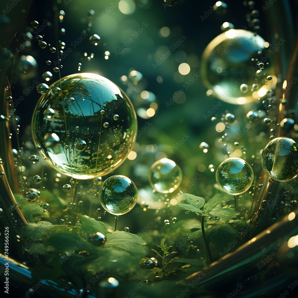 Naklejka premium Celtic celebration using shiny bubbles with intricate patterns and details