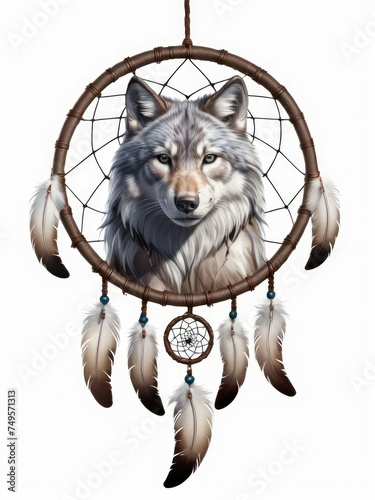 Guardian of Dreams: The Spellbinding Wolf Dreamcatcher Essence
