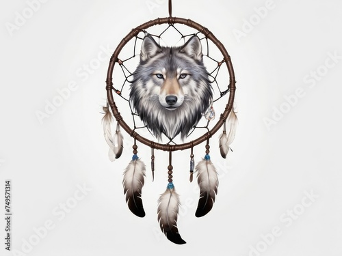 Celestial Connection: Wolf Dreamcatcher in Cosmic Harmony