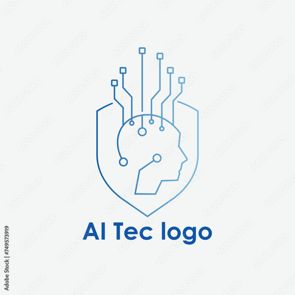 AI Technology Logo Vector Icons: Artificial Intelligence, Machine Learning, Robotics.