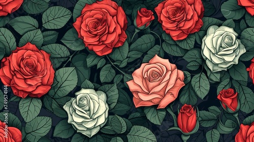 Seamless pattern with blooming roses. perfect background for invitations, cards, textiles