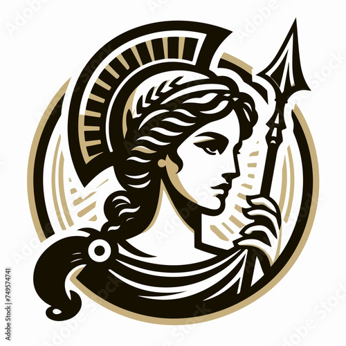 Artemis, the patron and protector of young girls vector icon illustration sticker.