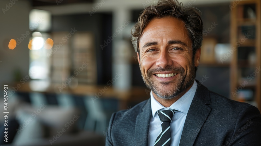 Smiling Man in Suit and Tie Smiling Man in Suit and Tie