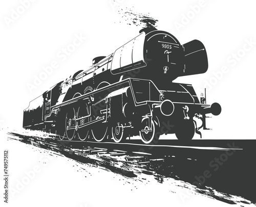 Silhouette locomotive black color only