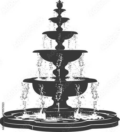 Silhouette Garden fountain black color only full