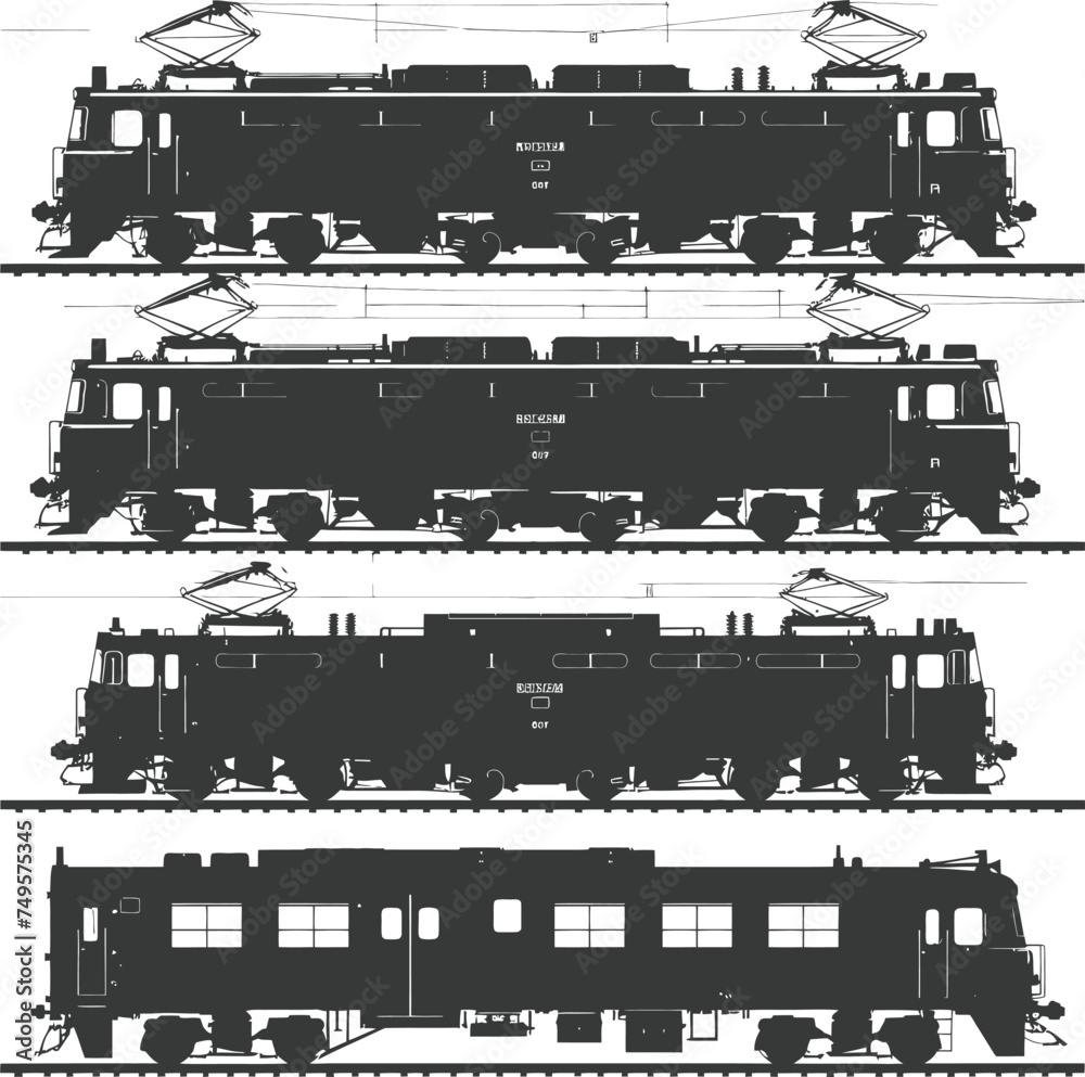 Silhouette electric train black color only full Silhouette electric train black color only full