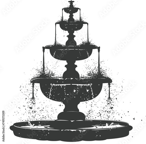 Silhouette Garden fountain black color only full