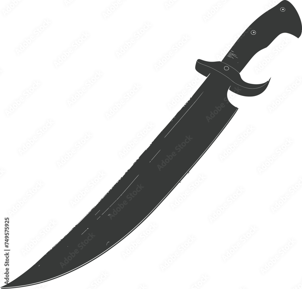 Silhouette Machete weapon black color only Silhouette Machete weapon black color only