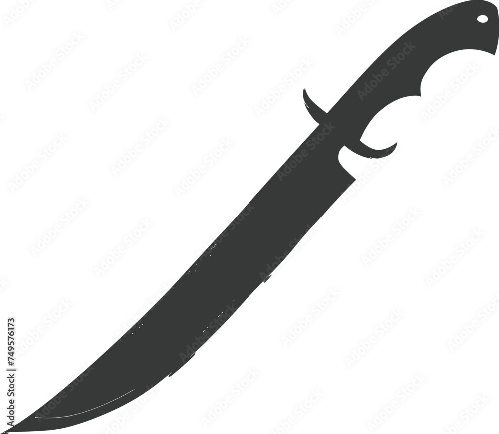 Silhouette Machete weapon black color only Silhouette Machete weapon black color only