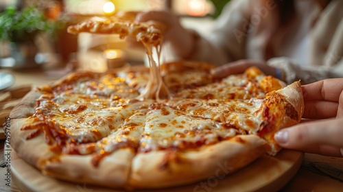 Man and Woman Holding a Large Pizza