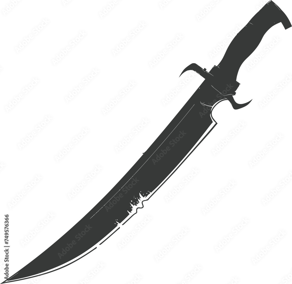 Silhouette Machete weapon black color only Silhouette Machete weapon black color only