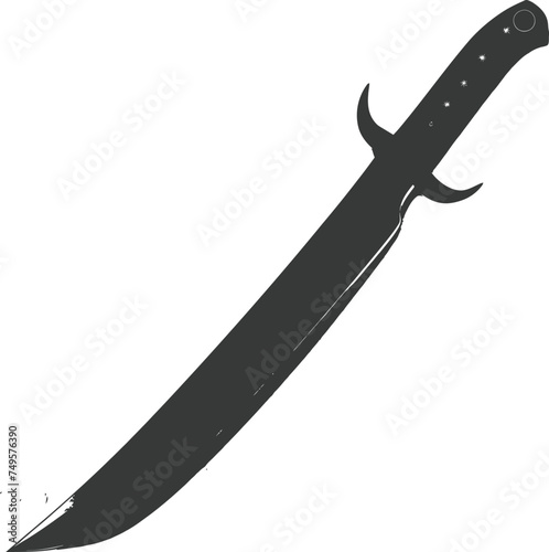 Silhouette Machete weapon black color only