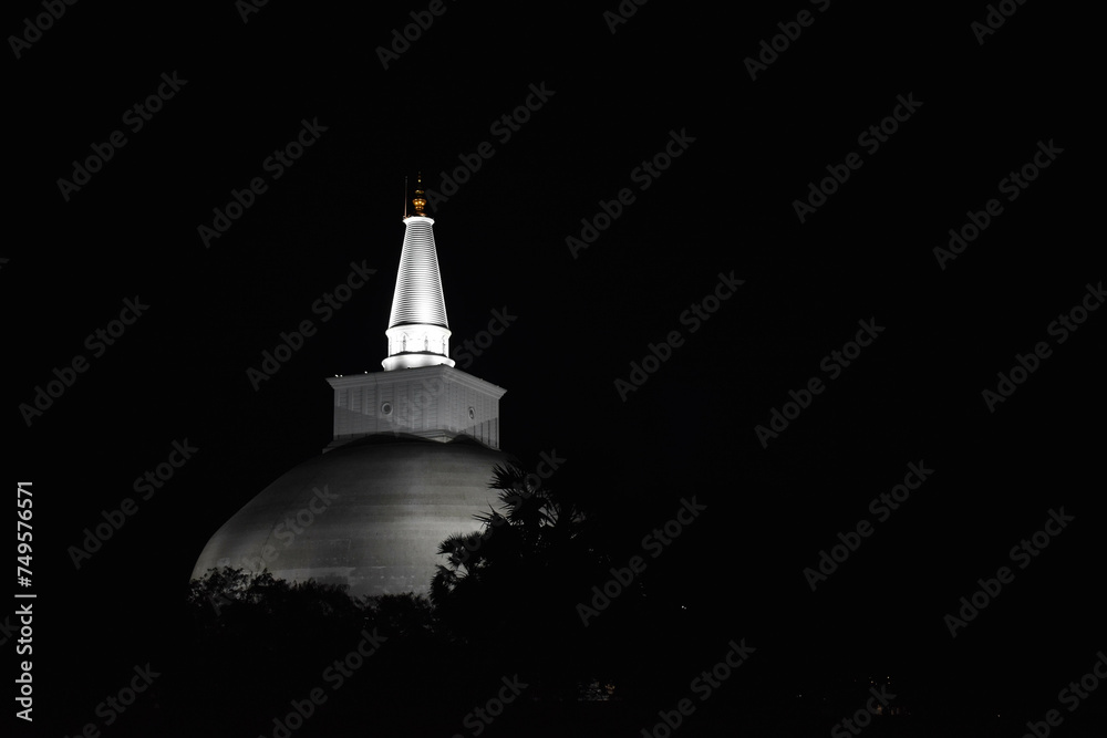 Ruwanwelisaya at night, Anuradhapura, Sri Lanka.