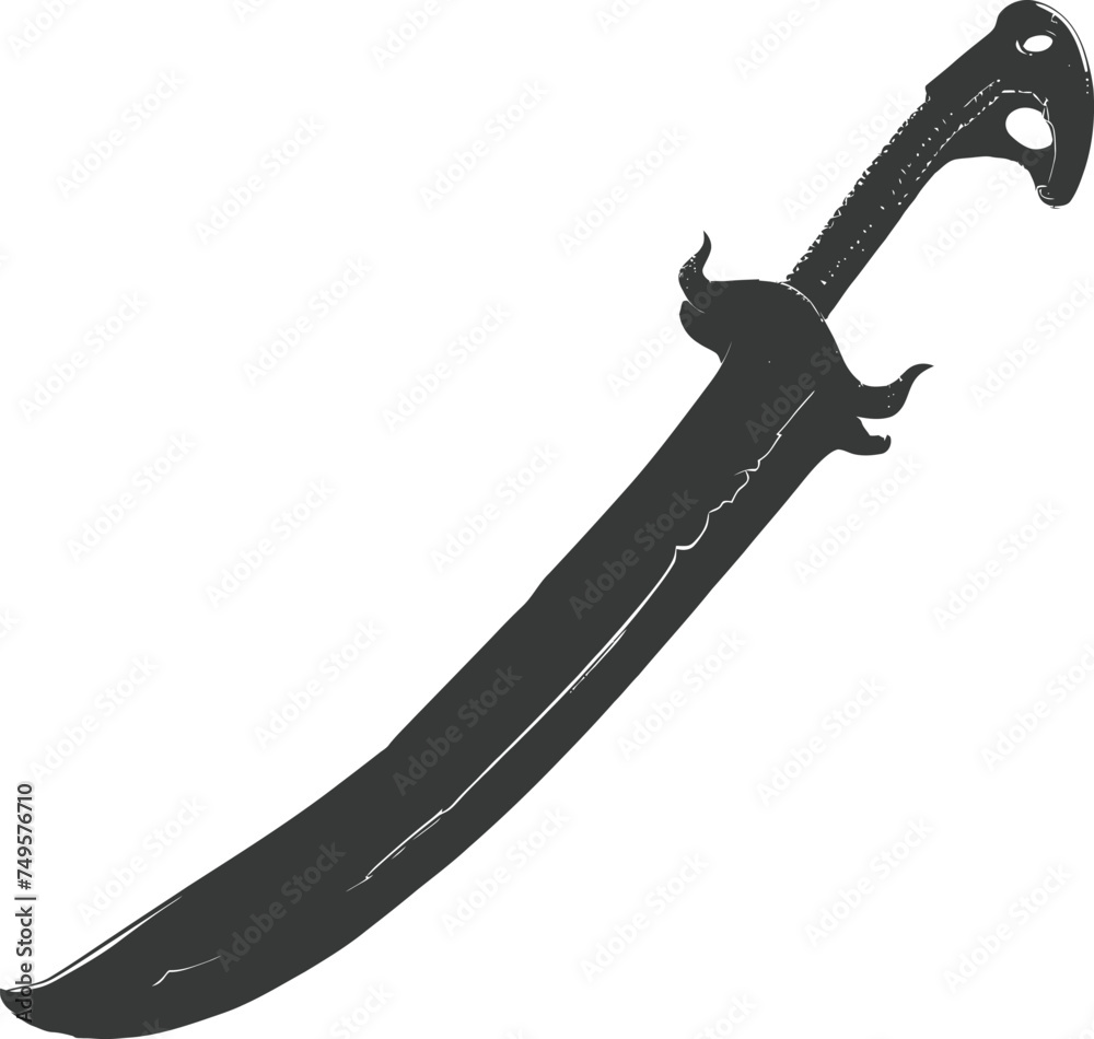 Silhouette Machete weapon black color only Silhouette Machete weapon black color only