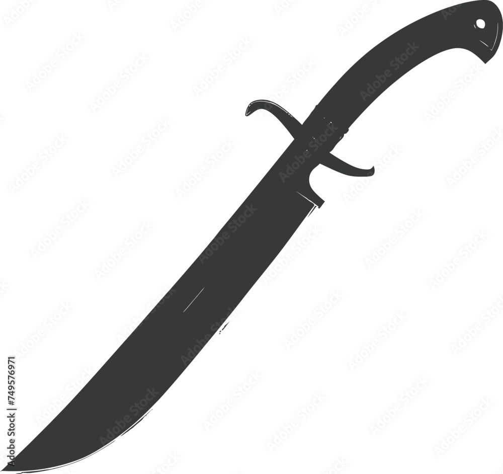 Silhouette Machete weapon black color only Silhouette Machete weapon black color only