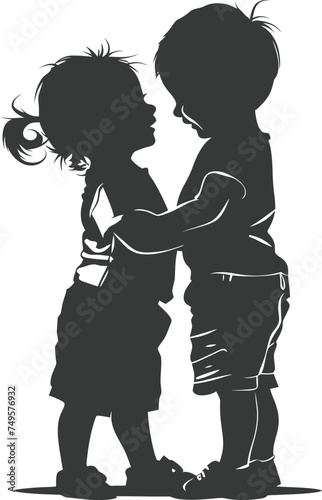 Silhouette illustration for celebrating world sibling day