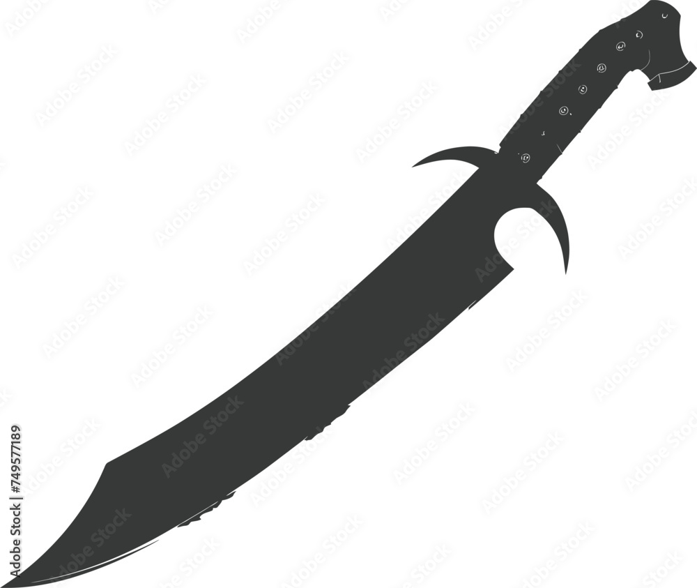 Silhouette Machete weapon black color only Silhouette Machete weapon black color only