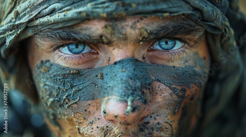 Person With Mud on Face