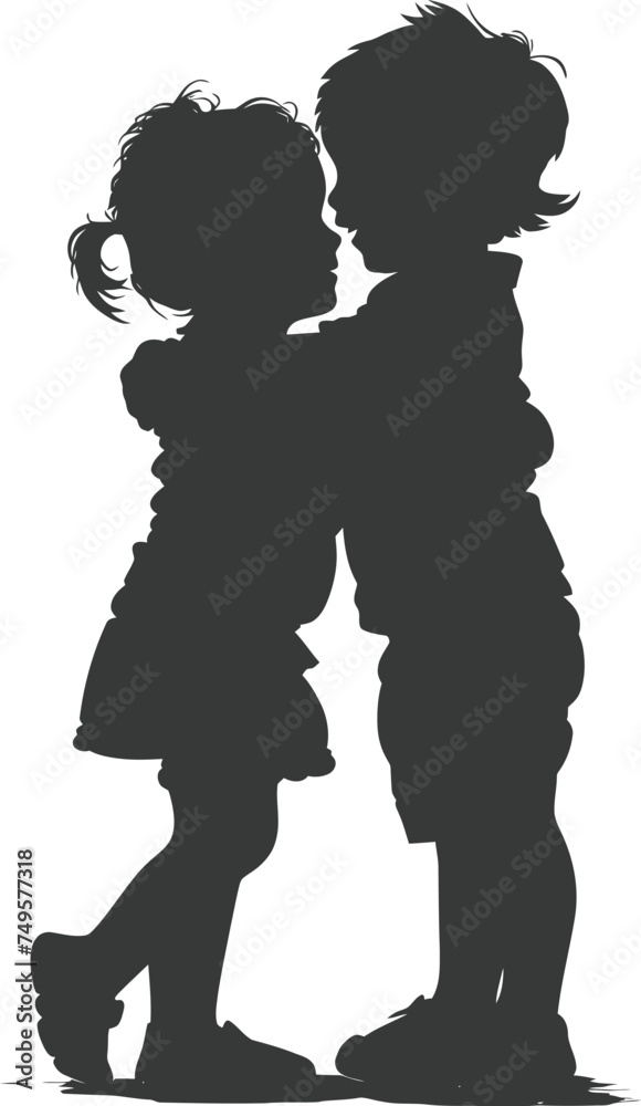 Silhouette illustration for celebrating world sibling day