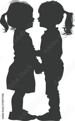 Silhouette illustration for celebrating world sibling day