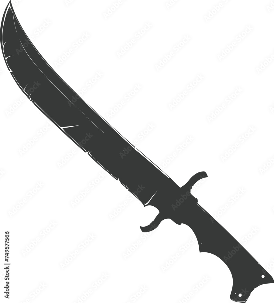 Silhouette Machete weapon black color only Silhouette Machete weapon black color only