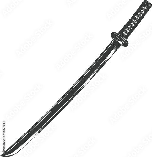 Silhouette katana sword black color only full © NikahGeh