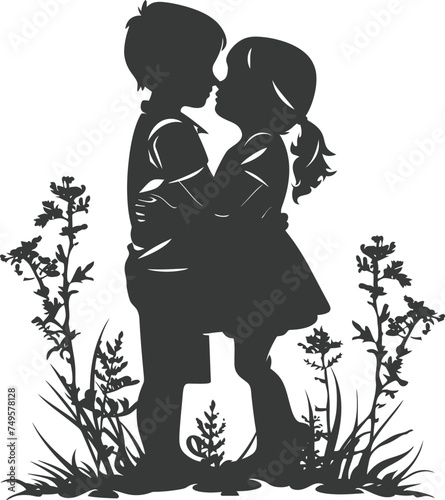 Silhouette illustration for celebrating world sibling day