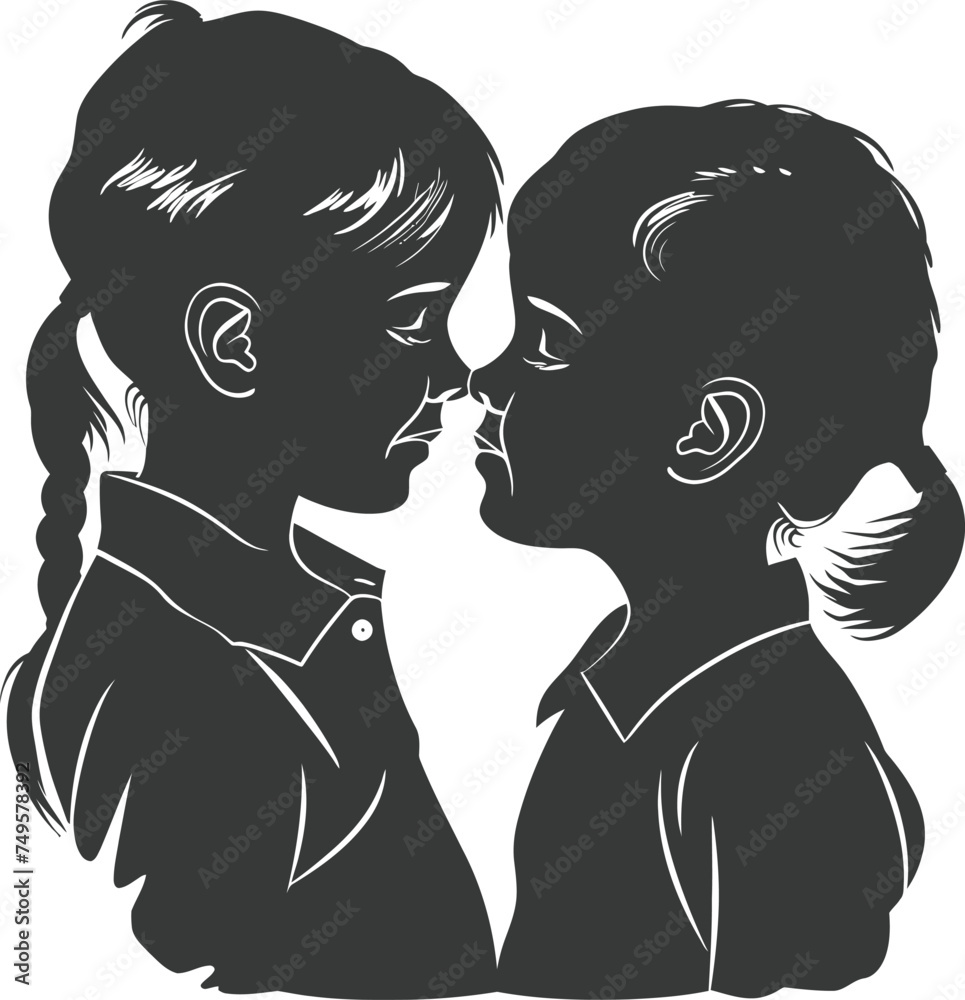 Silhouette illustration for celebrating world sibling day