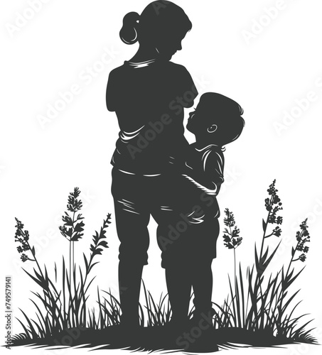 Silhouette illustration for celebrating world sibling day