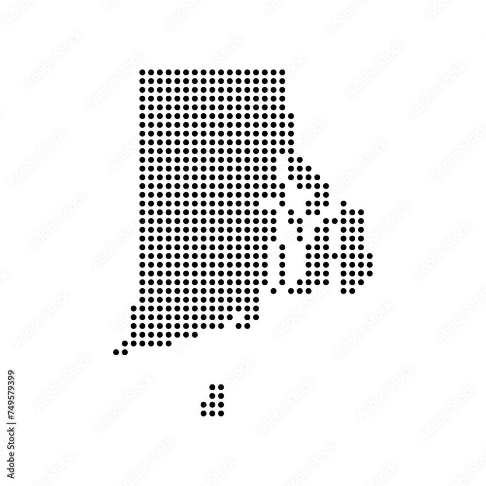 Rhode Island state map in dots