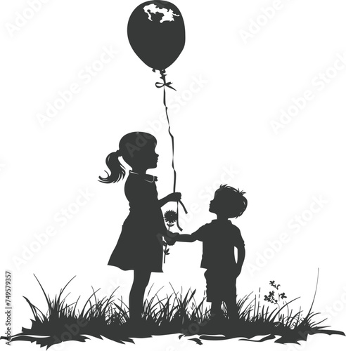 Silhouette illustration for celebrating world sibling day