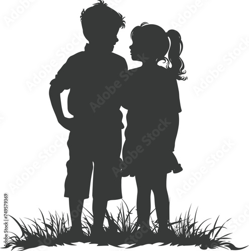 Silhouette illustration for celebrating world sibling day
